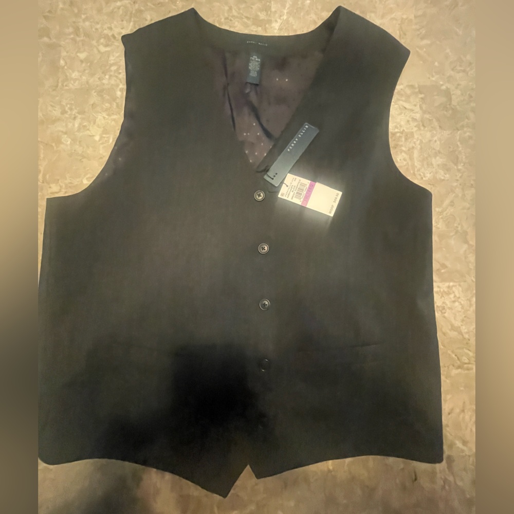 Perry Ellis vest Dress Essentials black woven XXL